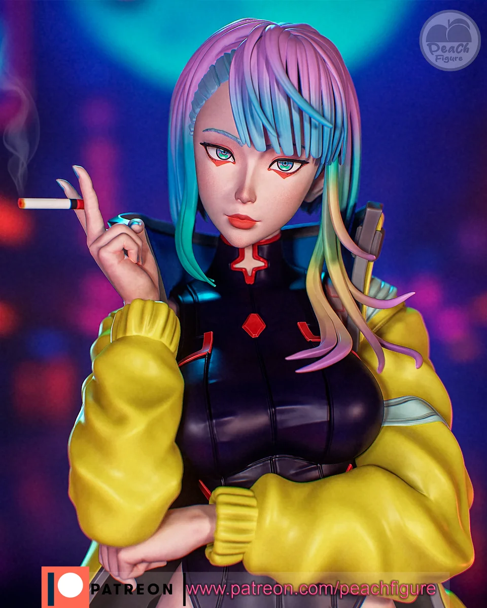 Lucy Cyberpunk | Fan Art | 3D Printed Resin Model Garage Kit | *Un-Painted* | Peach Figure 6