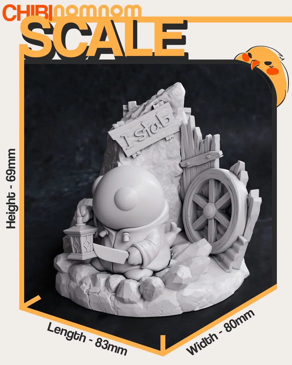 Chibi Tonberry | Fan Art | 3D Printed Resin Model Garage Kit | *Un-Painted* | Nomnom 4
