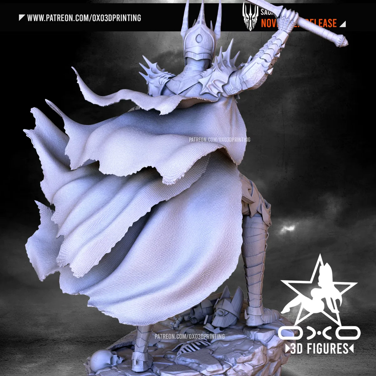 Sauron | Fan Art | 3D Printed Resin Model Garage Kit | *Un-Painted* | OXO3D 7