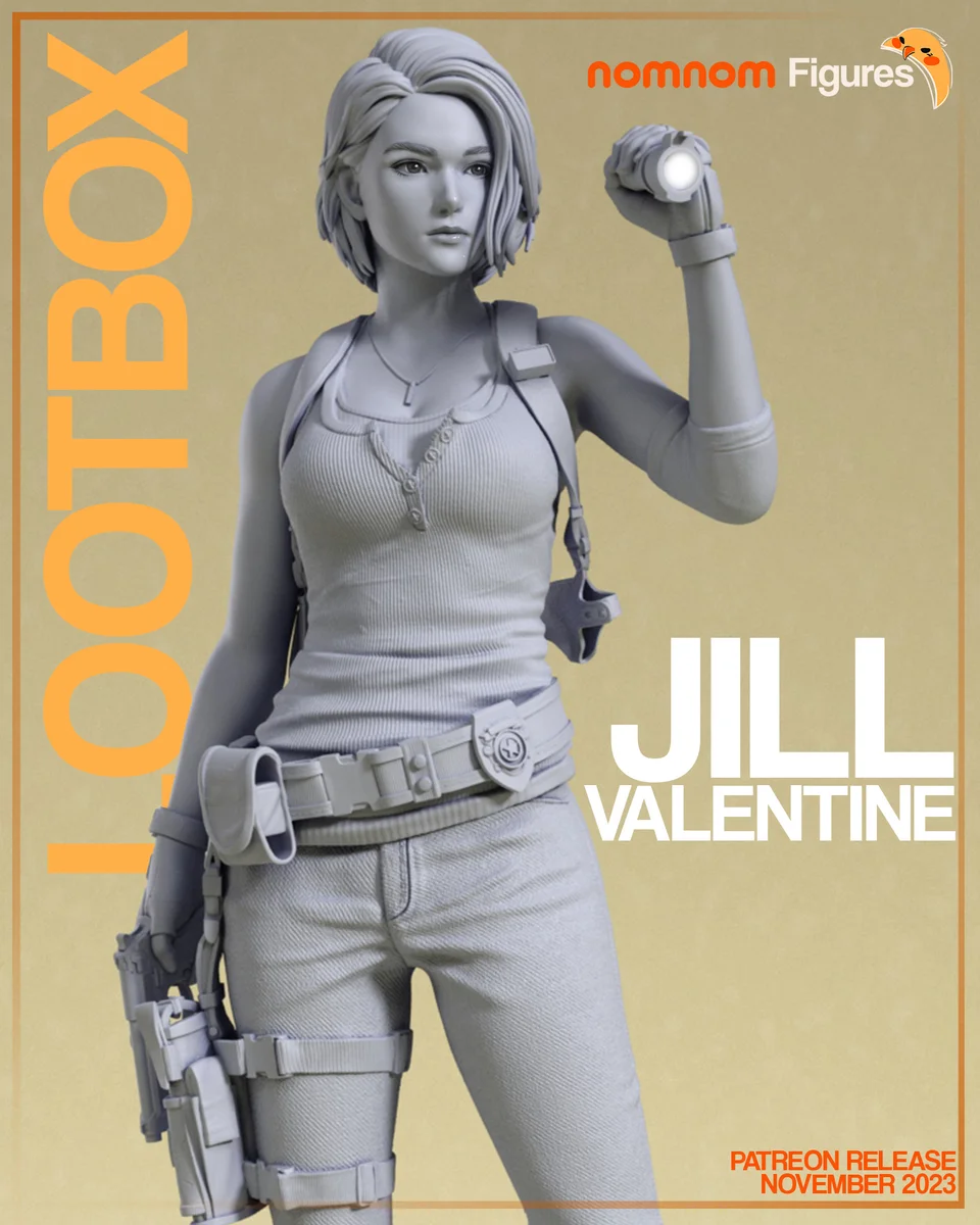 Jill Valentine | Fan Art | 3D Printed Resin Model Garage Kit | *Un-Painted* | Nomnom