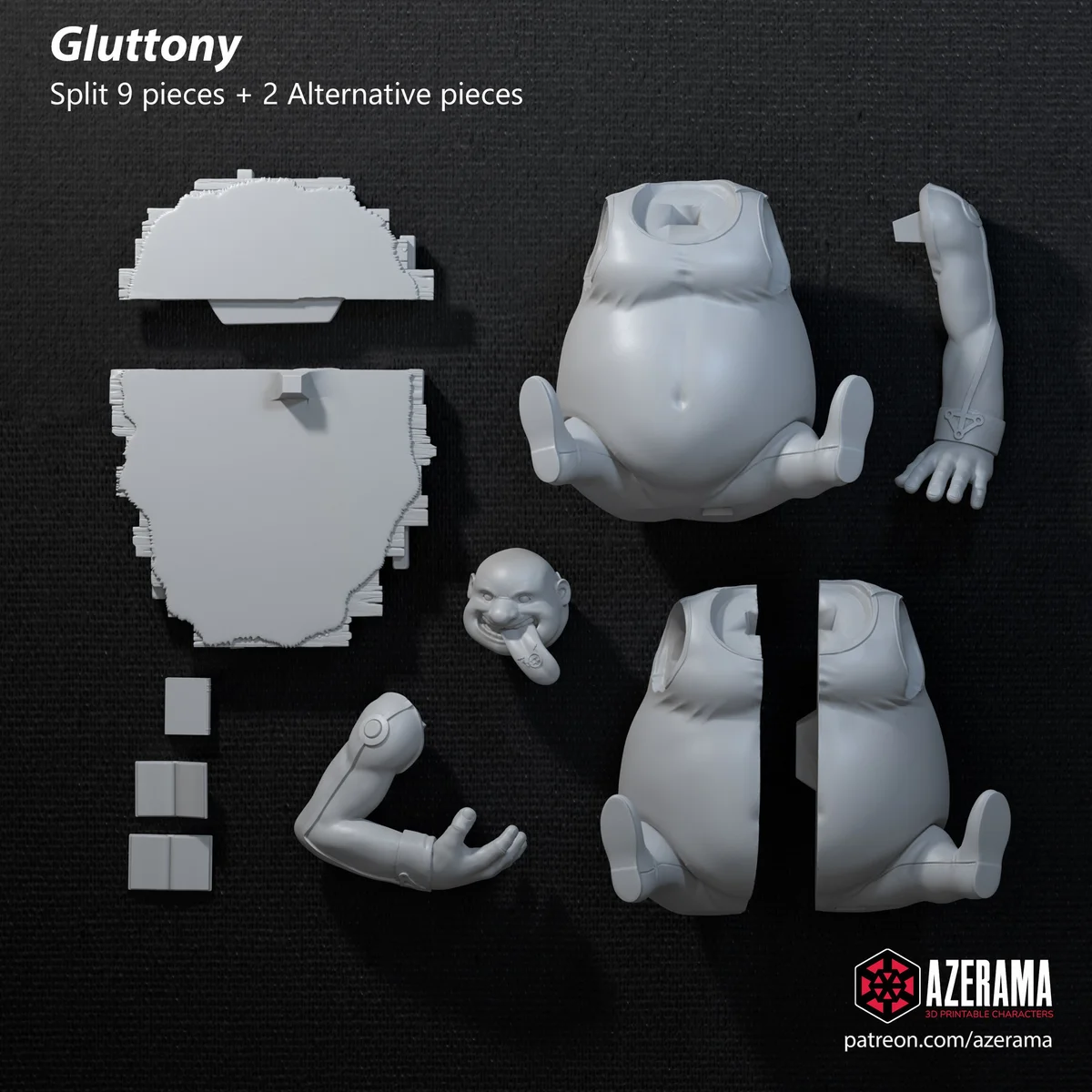 Gluttony | Fan Art | 3D Printed Resin Model Garage Kit | *Un-Painted* | Azerama 7