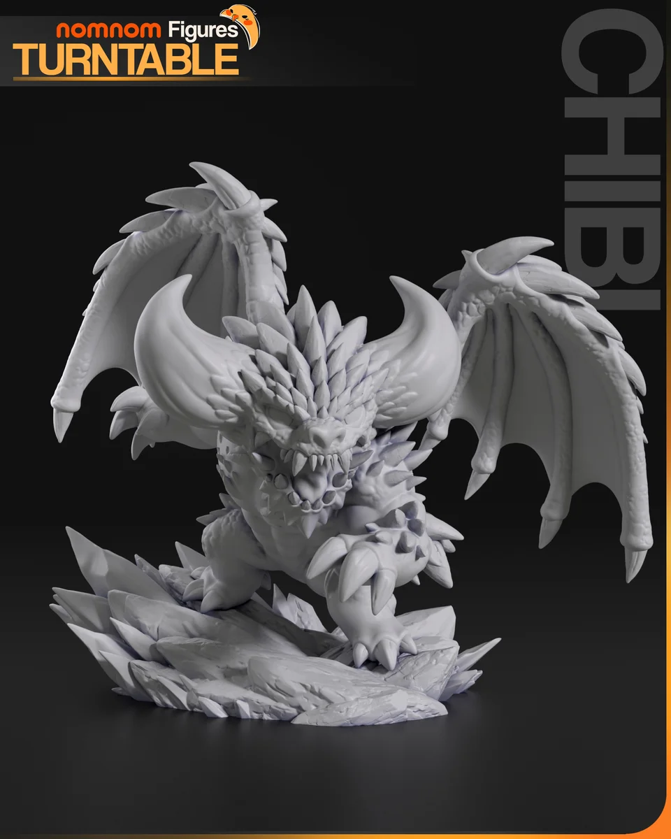 Chibi Nergigante | Fan Art | 3D Printed Resin Model Garage Kit | *Un-Painted* | Nomnom 6