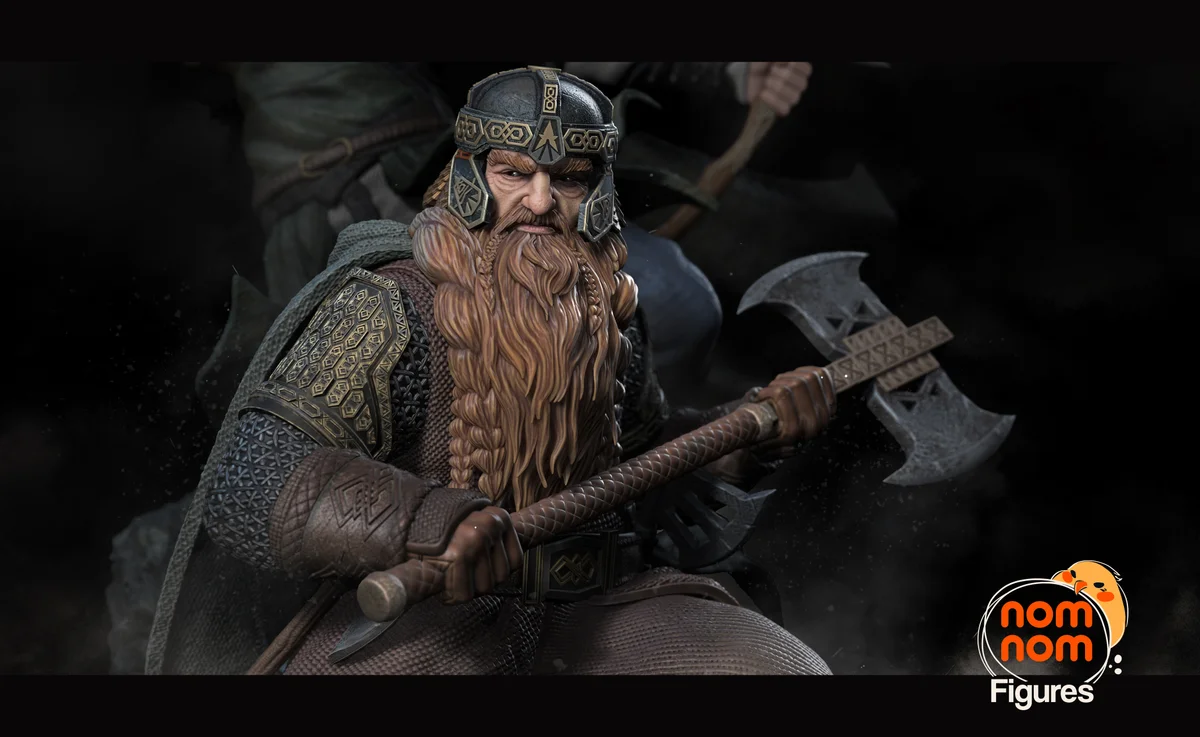 Gimli and Legolas | Fan Art | 3D Printed Resin Model Garage Kit | *Un-Painted* | Nomnom 3