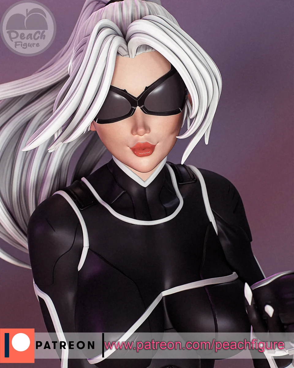 Black Cat | Fan Art | 3D Printed Resin Model Garage Kit | *Un-Painted* | Peach Figure 3