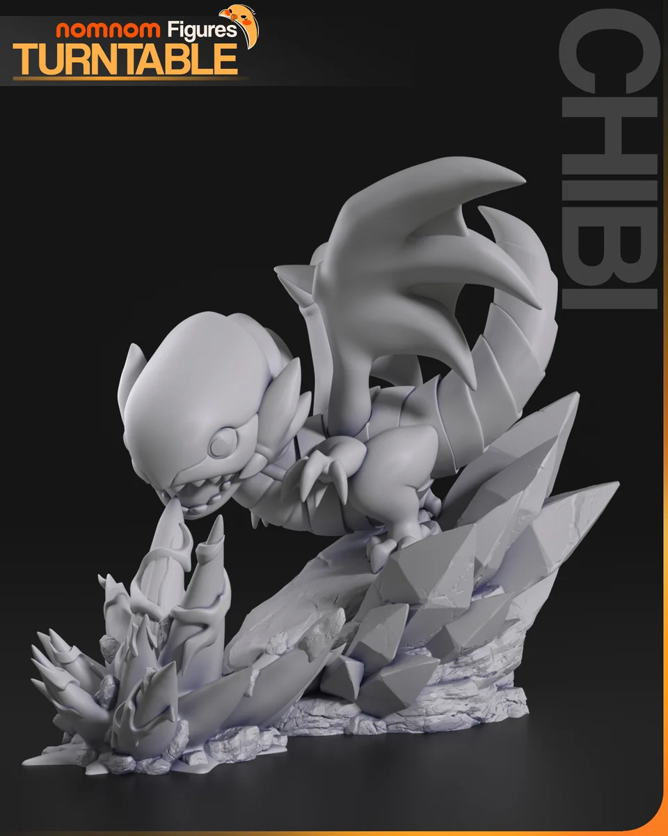 Chibi Blue Eyes White Dragon | Fan Art | 3D Printed Resin Model Garage Kit | *Un-Painted* | Nomnom 8