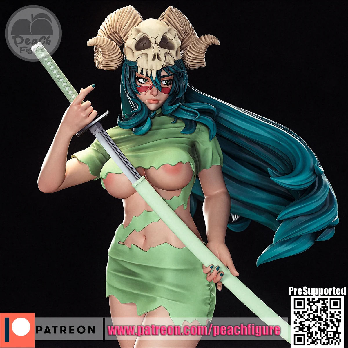 Nelliel | Fan Art | 3D Printed Resin Model Garage Kit | *Un-Painted* | Peach Figure 5
