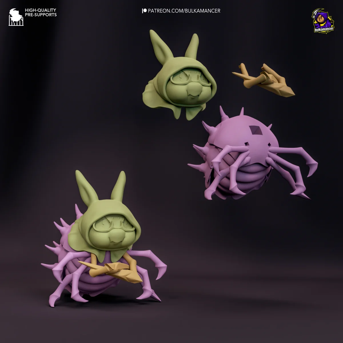 Chibi Spiders | Fan Art | 3D Printed Resin Model Garage Kit | *Un-Painted* | Bulkamancer 9