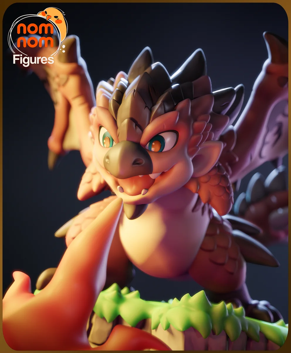 Chibi Rathalos | Fan Art | 3D Printed Resin Model Garage Kit | *Un-Painted* | Nomnom 4