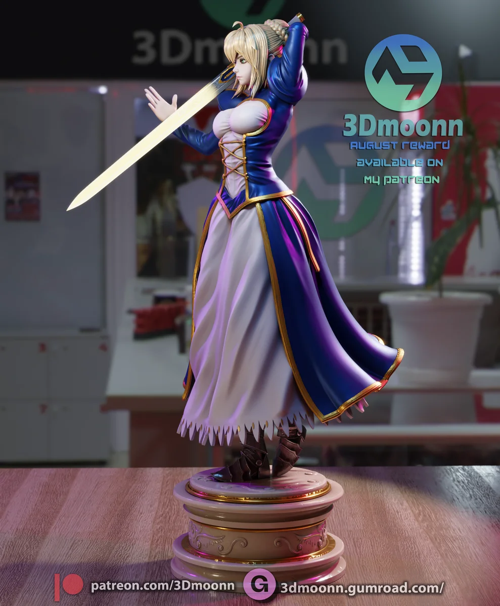 Saber | Fan Art | 3D Printed Resin Model Garage Kit | *Un-Painted* | 3DMoonn 3