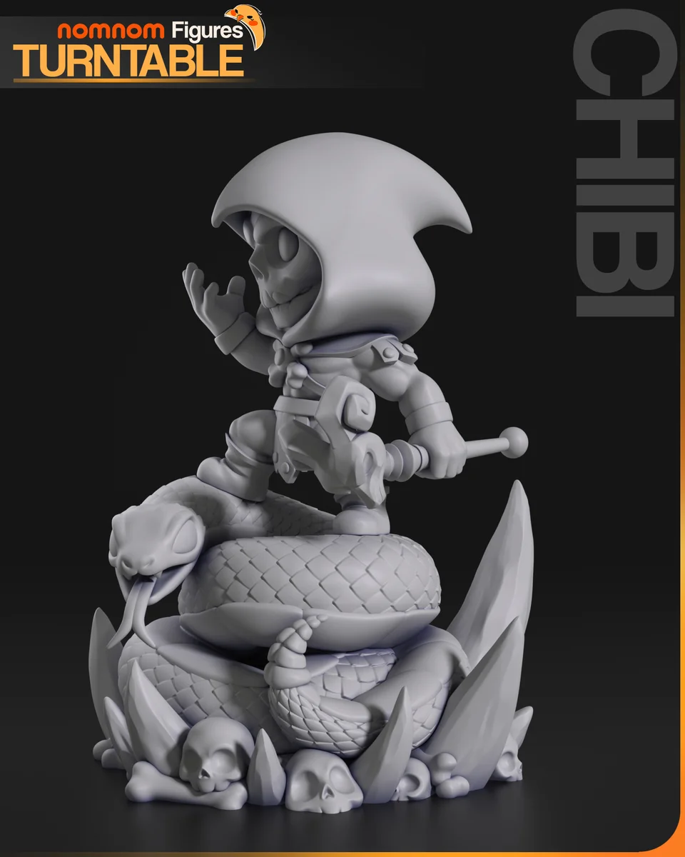 Chibi Skeletor | Fan Art | 3D Printed Resin Model Garage Kit | *Un-Painted* | Nomnom 9