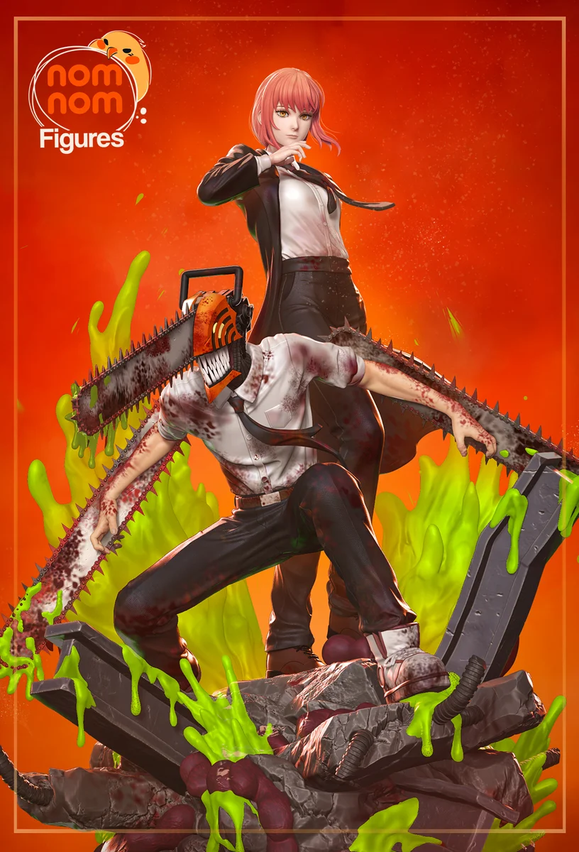 Makima and Denji | Fan Art | 3D Printed Resin Model Garage Kit | *Un-Painted* | Nomnom
