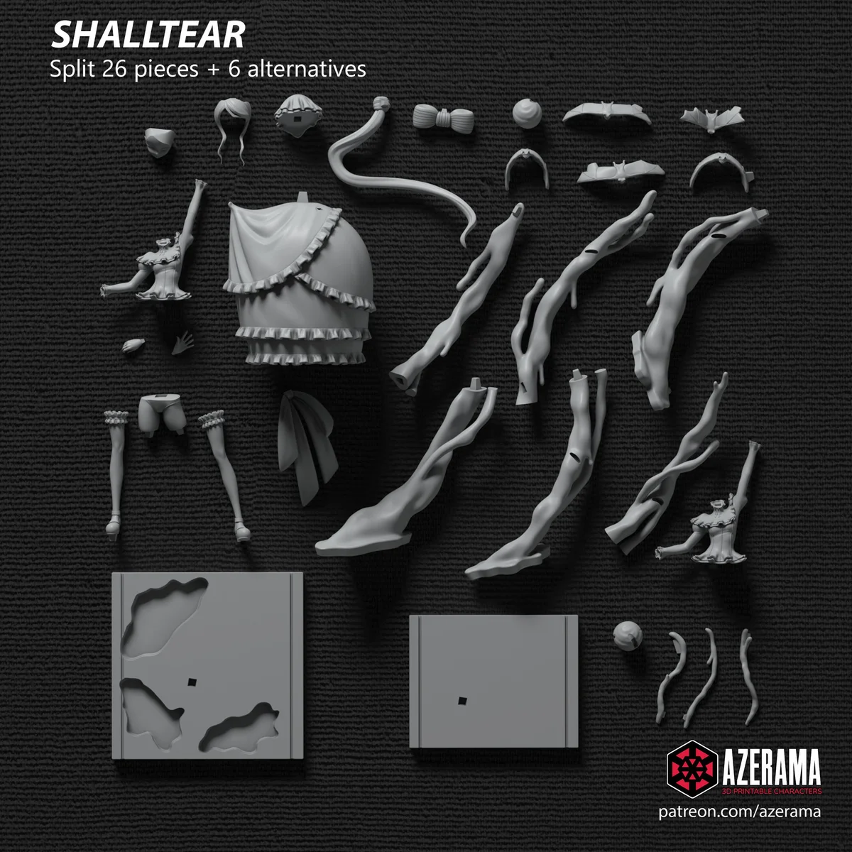 Vampire Girl | Fan Art | 3D Printed Resin Model Garage Kit | *Un-Painted* | Azerama 6