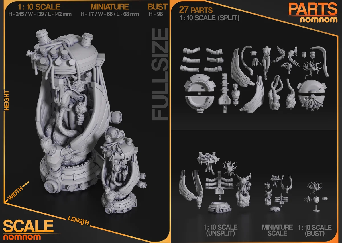 Jenova | Fan Art | 3D Printed Resin Model Garage Kit | *Un-Painted* | Nomnom 3