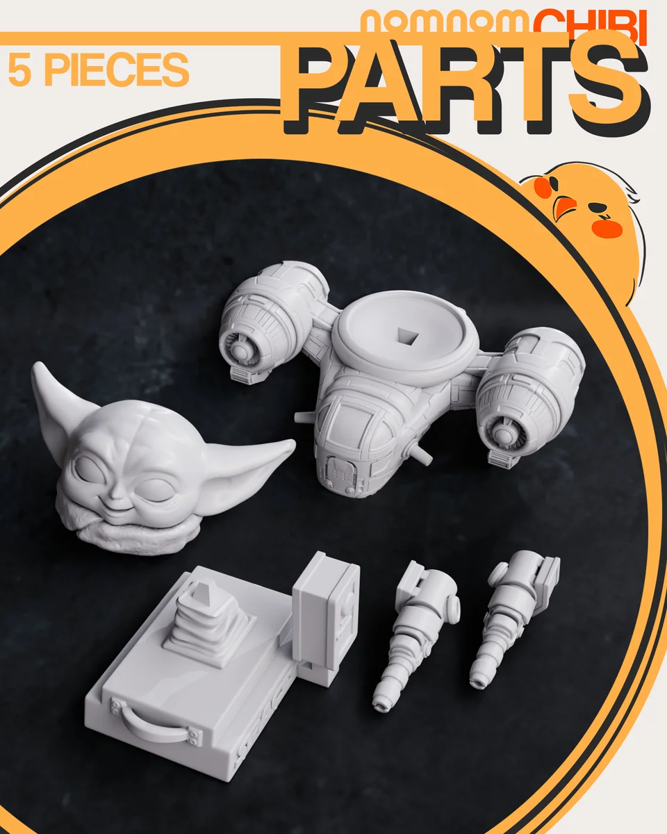 Chibi Grogu | Fan Art | 3D Printed Resin Model Garage Kit | *Un-Painted* | Nomnom 3