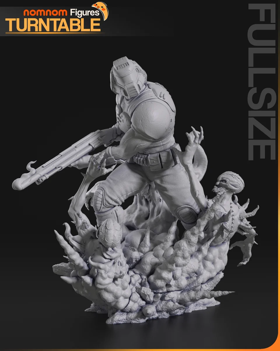 Doom Guy | Fan Art | 3D Printed Resin Model Garage Kit | *Un-Painted* | Nomnom 4