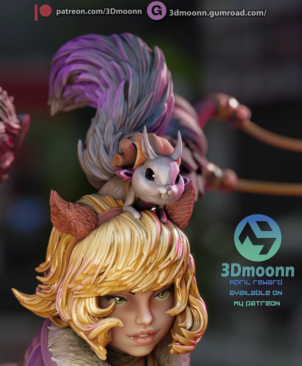 Squirrel Girl | Fan Art | 3D Printed Resin Model Garage Kit | *Un-Painted* | 3DMoonn 8