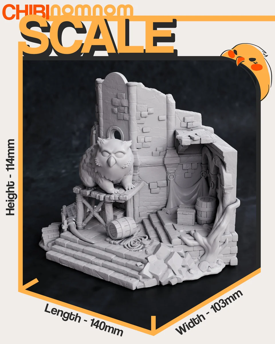 Chibi Baby Owlbear | Fan Art | 3D Printed Resin Model Garage Kit | *Un-Painted* | Nomnom 4