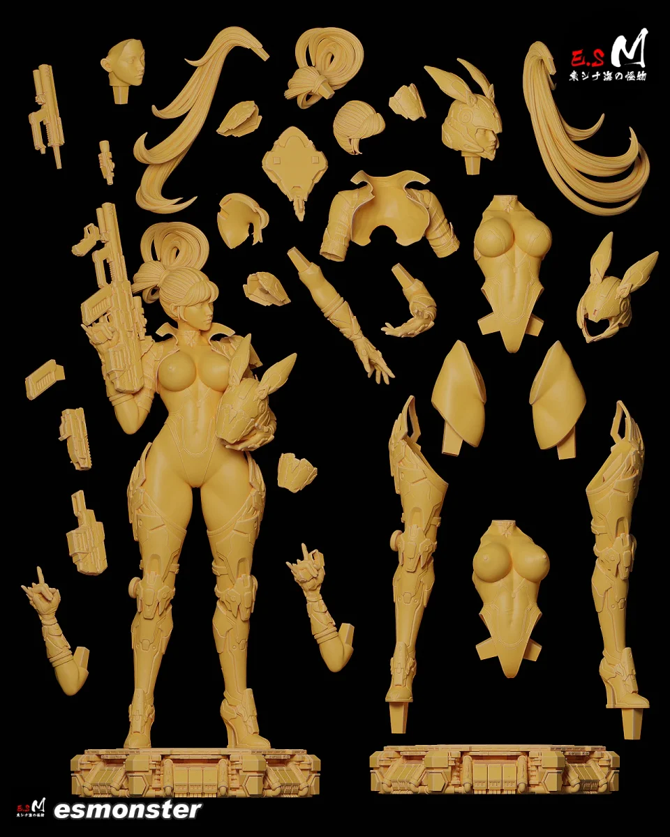 Ultimate Bunny | Fan Art | 3D Printed Resin Model Garage Kit | *Un-Painted* | ES Monster 8