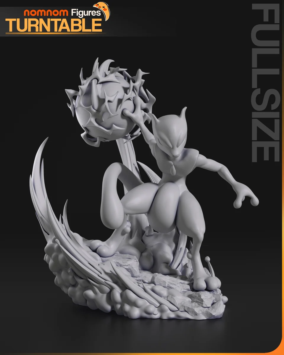 Mewtwo | Fan Art | 3D Printed Resin Model Garage Kit | *Un-Painted* | Nomnom 5