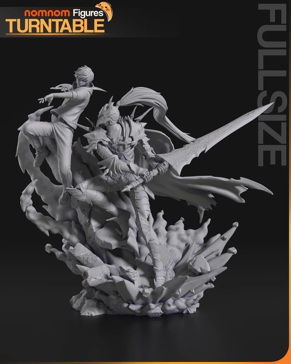 Sung Jin Woo vs. Igris | Fan Art | 3D Printed Resin Model Garage Kit | *Un-Painted* | Nomnom 4