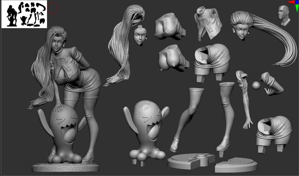 Jessie | Fan Art | 3D Printed Resin Model Garage Kit | *Un-Painted* | Peach Figure 8