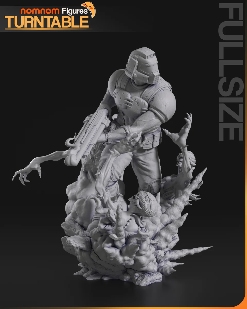 Doom Guy | Fan Art | 3D Printed Resin Model Garage Kit | *Un-Painted* | Nomnom 5