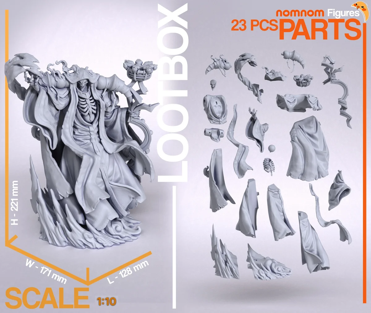 Ainz Ooal Gown | Fan Art | 3D Printed Resin Model Garage Kit | *Un-Painted* | Nomnom 3