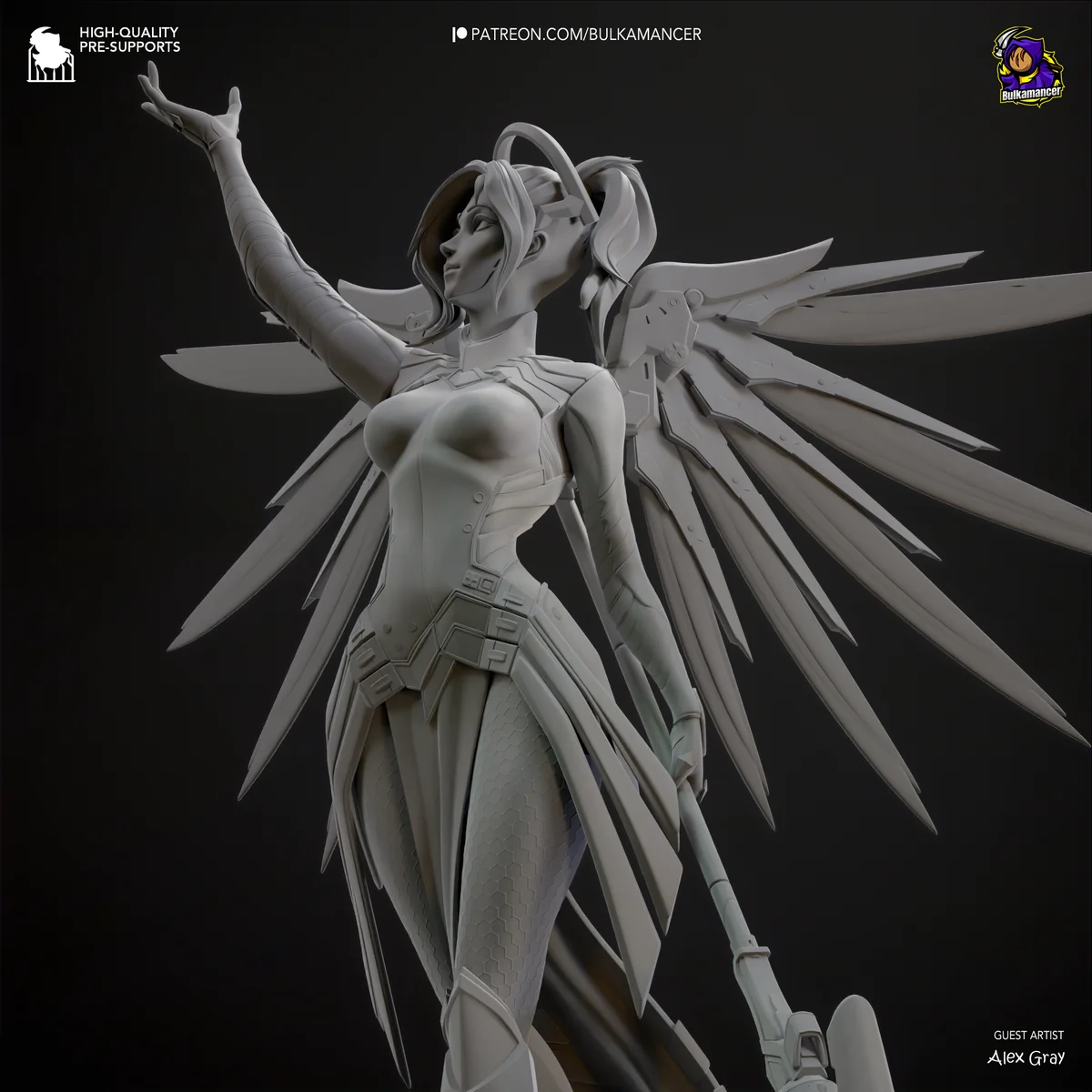 Mercy | Fan Art | 3D Printed Resin Model Garage Kit | *Un-Painted* | Bulkamancer 7