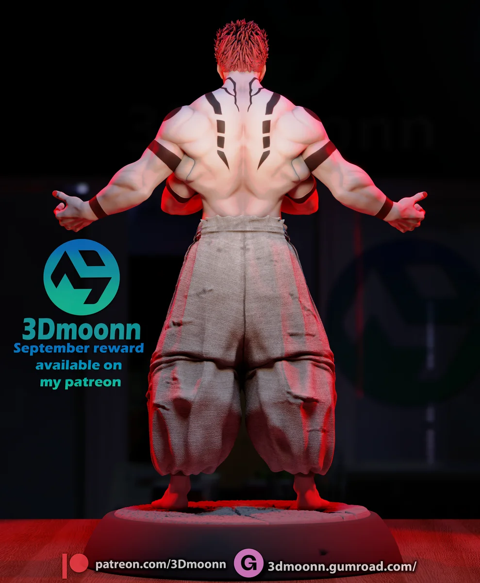 Sukuna | Fan Art | 3D Printed Resin Model Garage Kit | *Un-Painted* | 3DMoonn 4