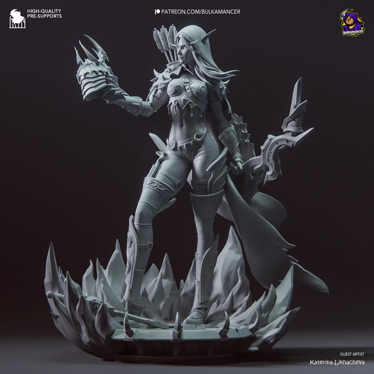 Sylvanas Windrunner | Fan Art | 3D Printed Resin Model Garage Kit | *Un-Painted* | Bulkamancer 6