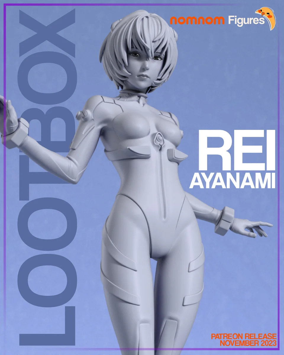 Rei Ayanami | Fan Art | 3D Printed Resin Model Garage Kit | *Un-Painted* | Nomnom