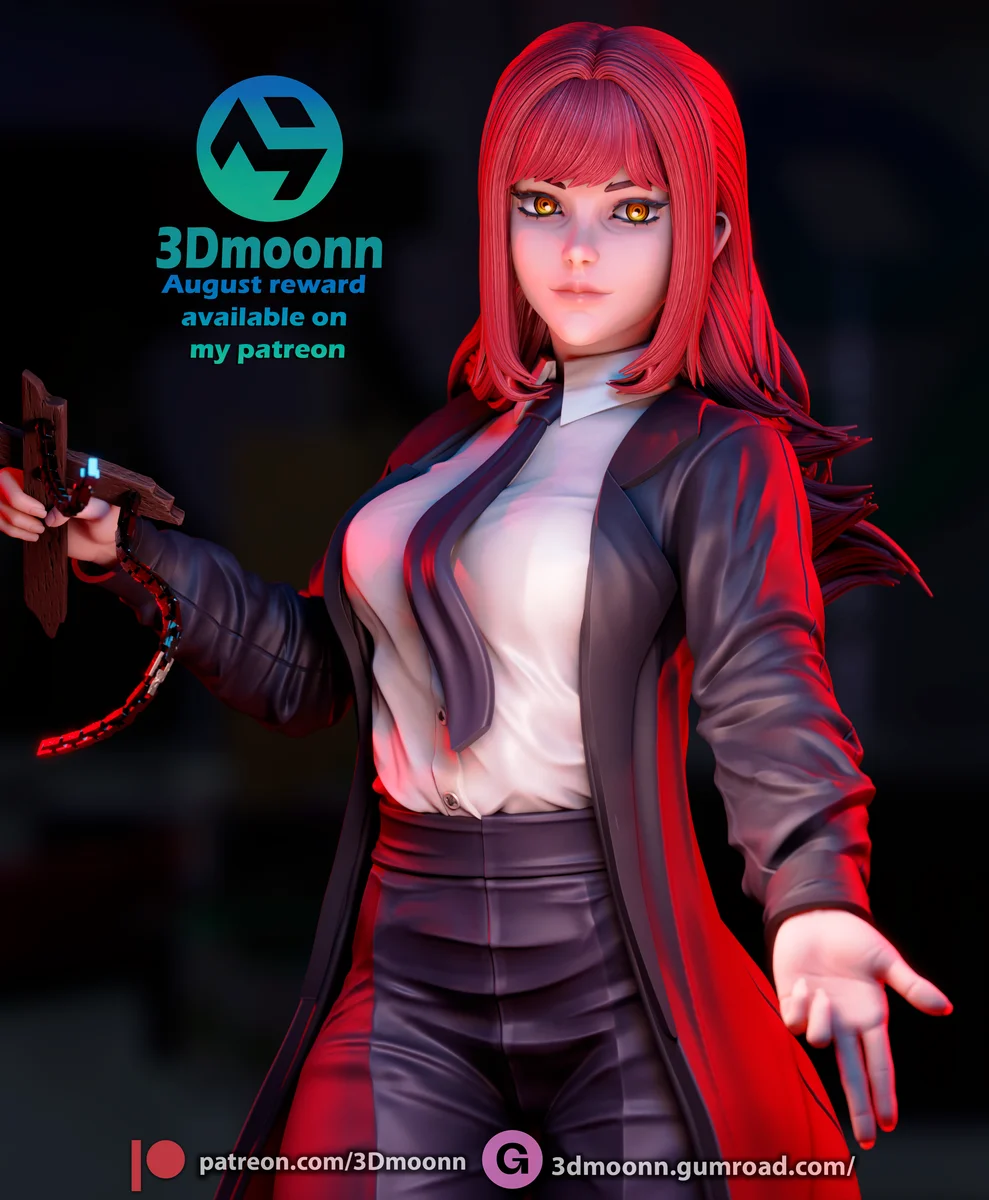 Makima | Fan Art | 3D Printed Resin Model Garage Kit | *Un-Painted* | 3DMoonn 4