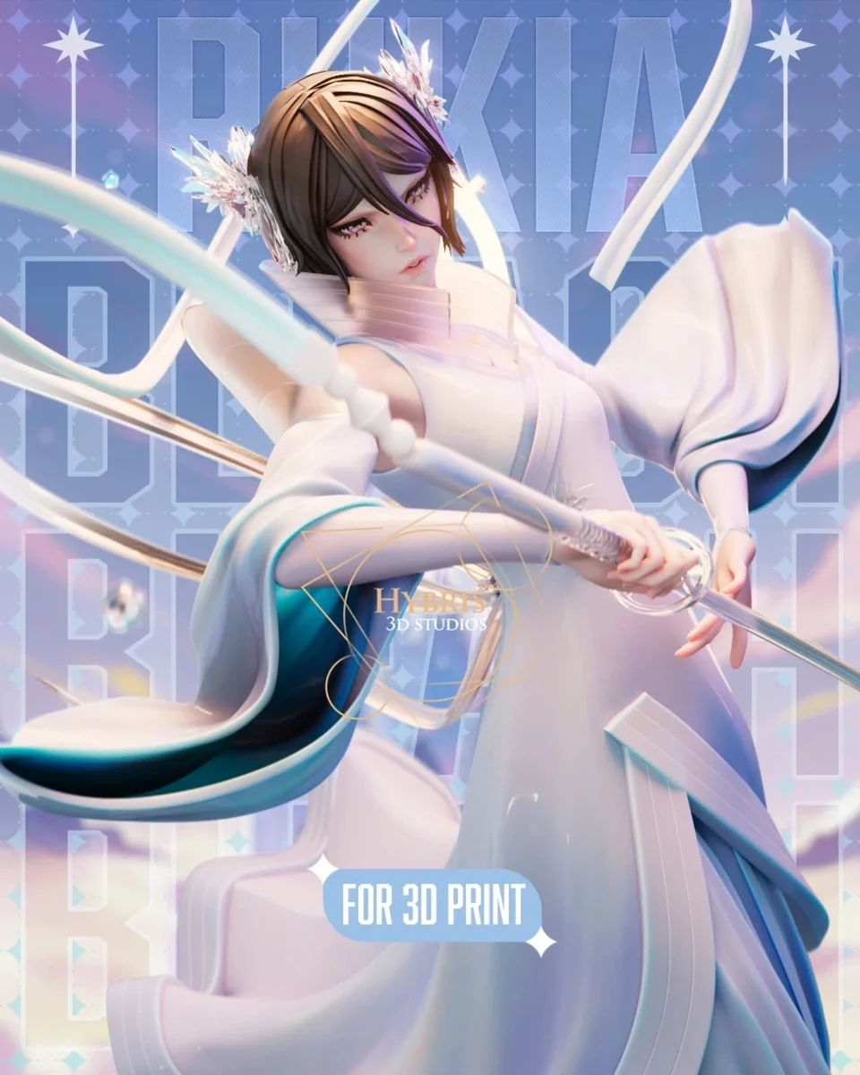 Rukia Kuchiki | Fan Art | 3D Printed Resin Model Garage Kit | *Un-Painted* | Hybris Studios