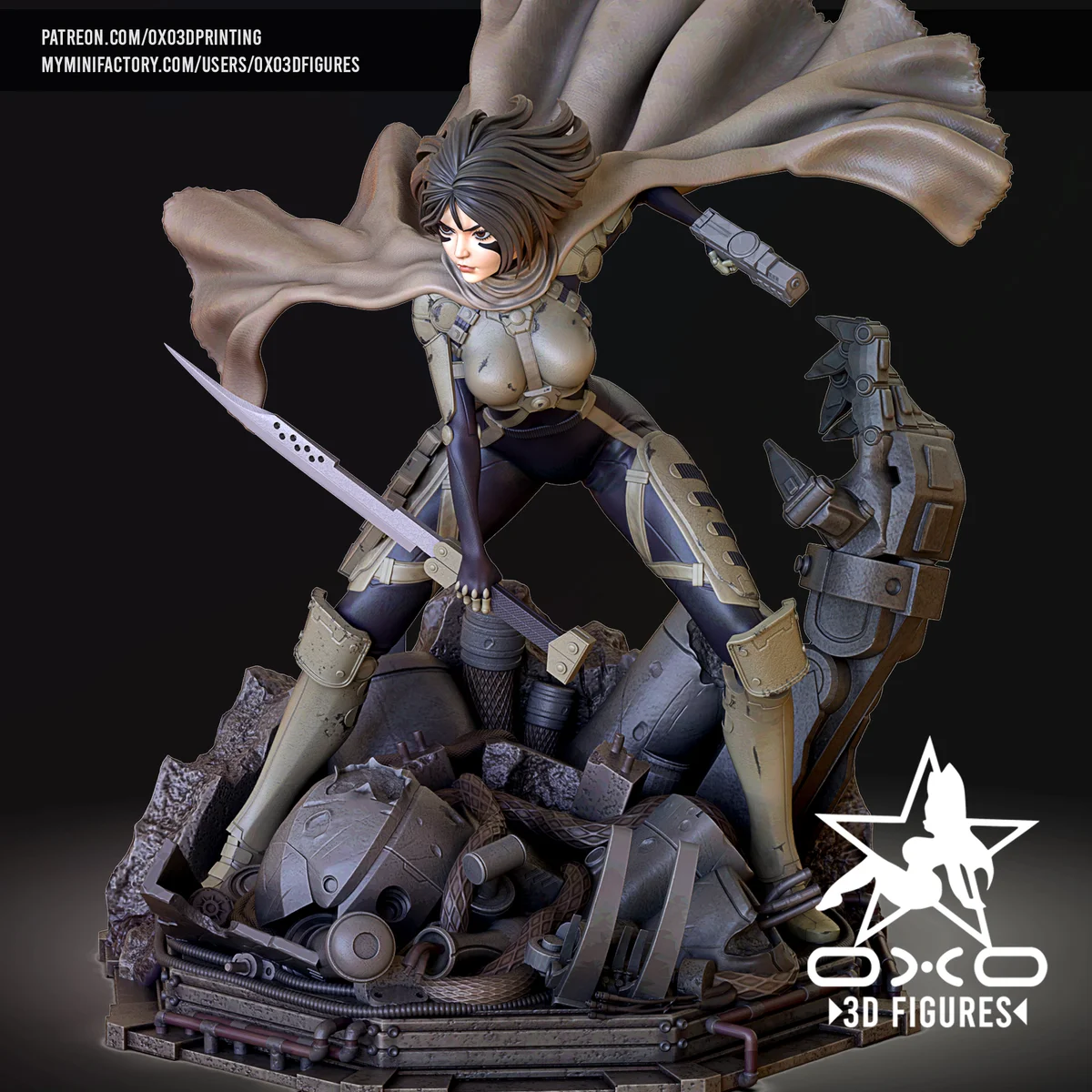Alita Battle Angel | Fan Art | 3D Printed Resin Model Garage Kit | *Un-Painted* | OXO3D 4