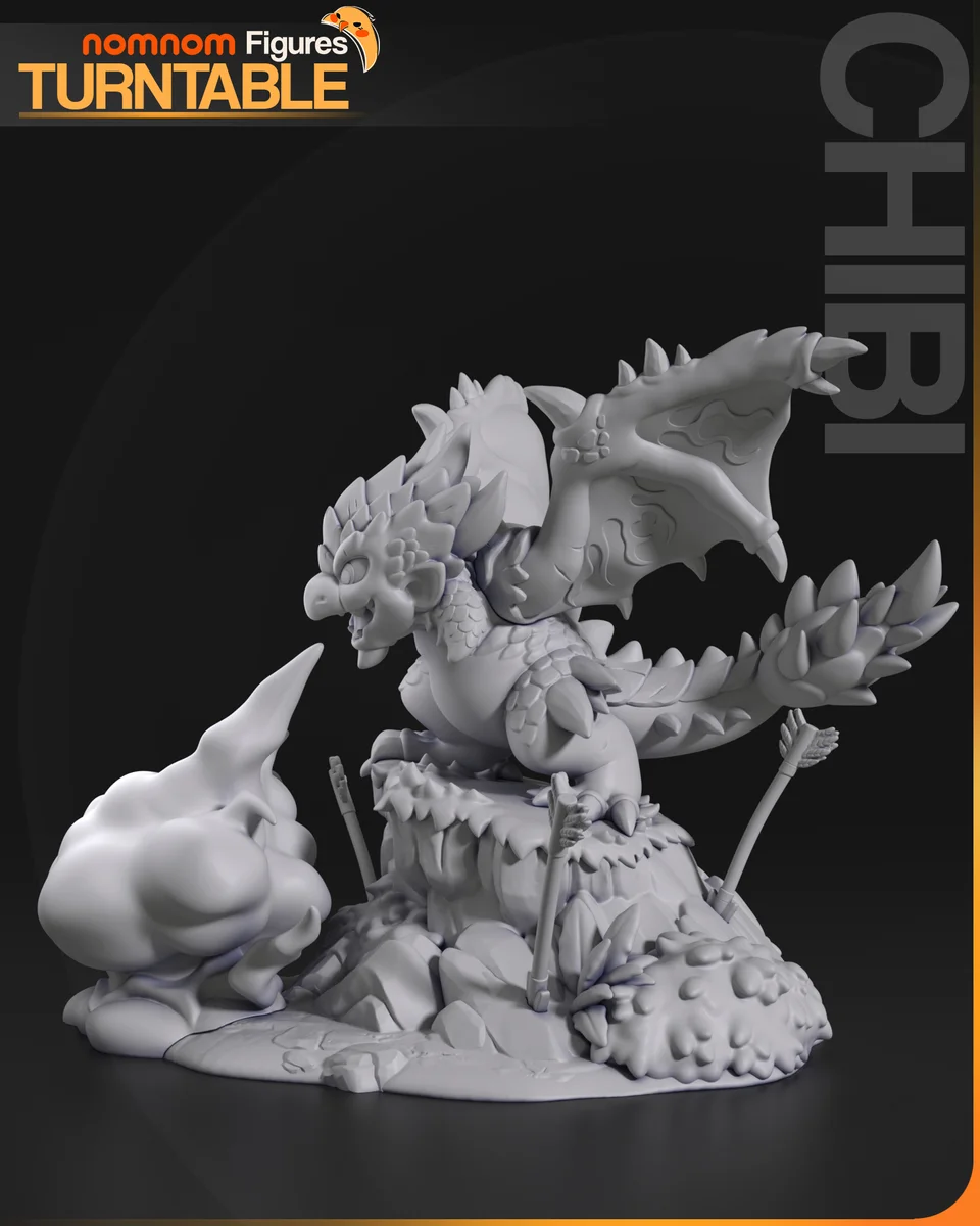 Chibi Rathalos | Fan Art | 3D Printed Resin Model Garage Kit | *Un-Painted* | Nomnom 10