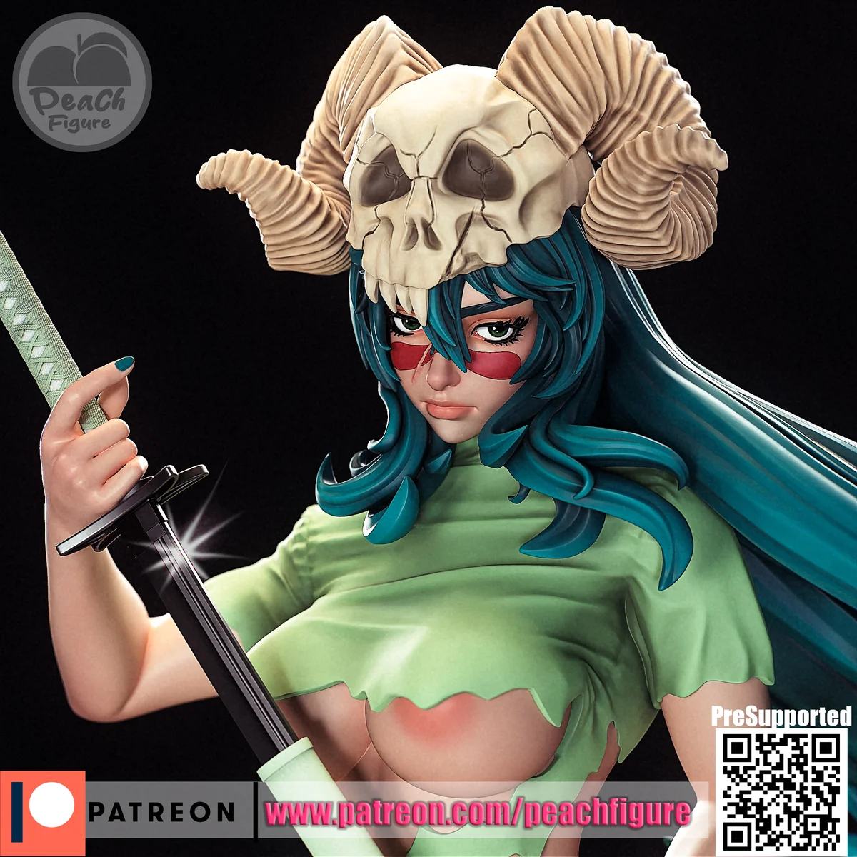 Nelliel | Fan Art | 3D Printed Resin Model Garage Kit | *Un-Painted* | Peach Figure
