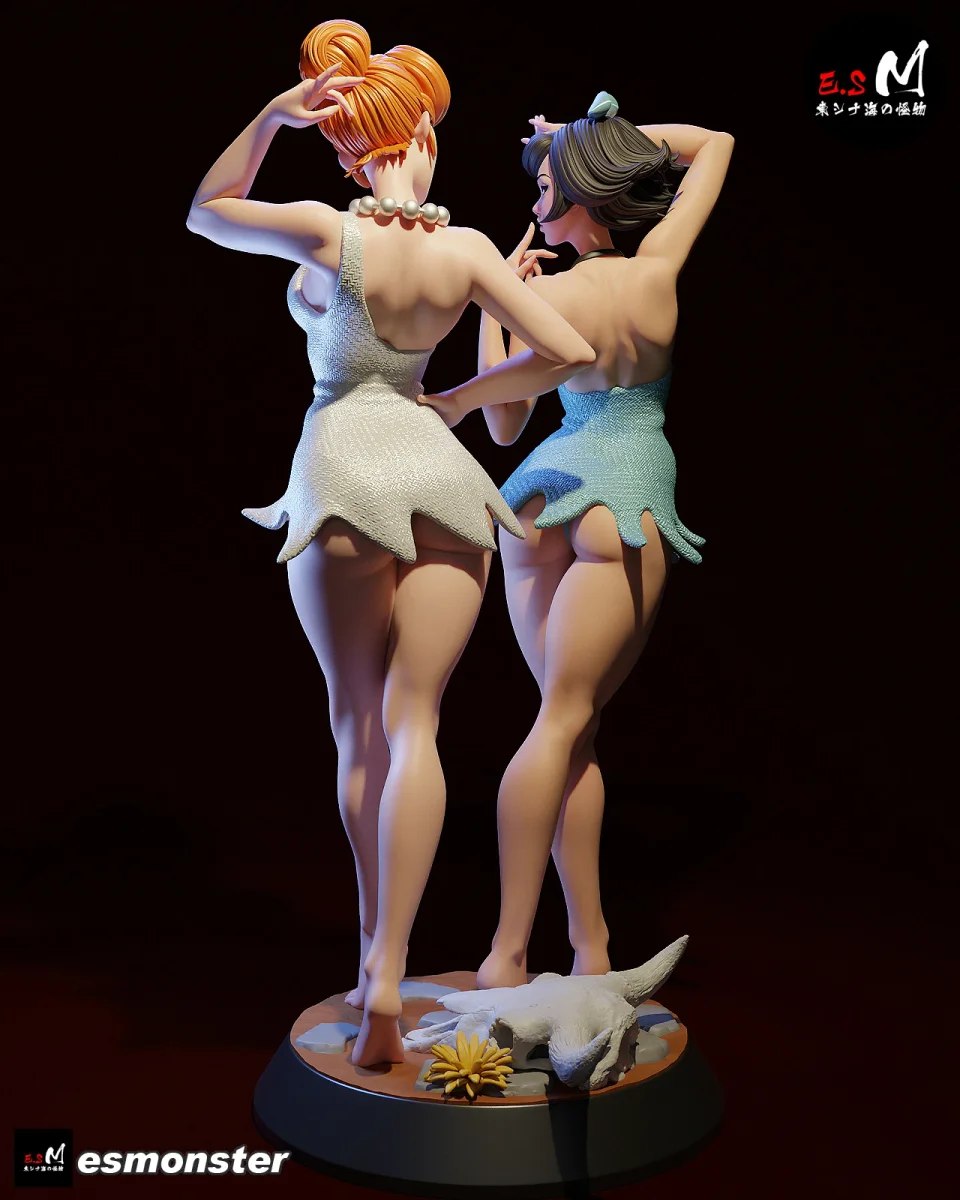 Wilma & Betty | Fan Art | 3D Printed Resin Model Garage Kit | *Un-Painted* | ES Monster 3