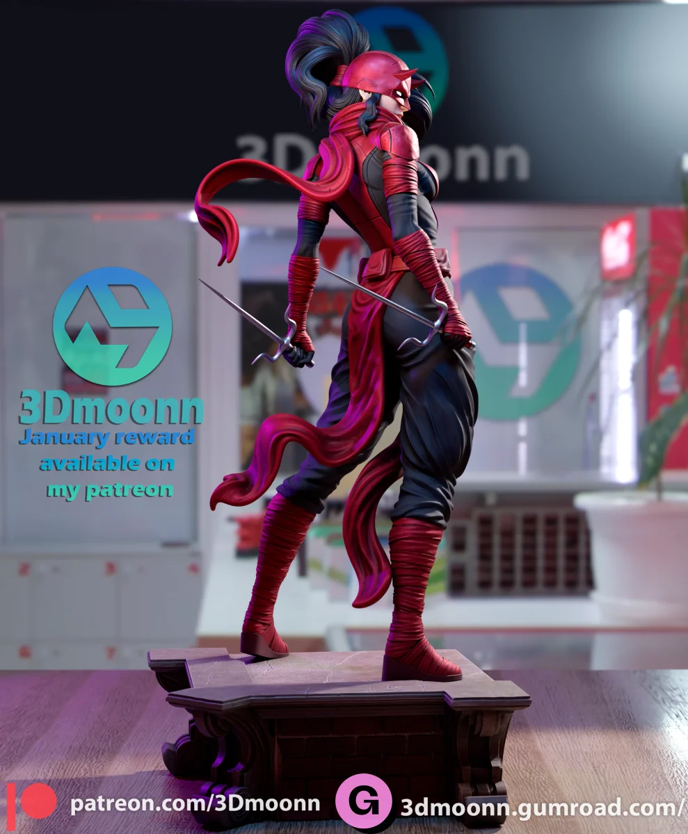 Elektra | Fan Art | 3D Printed Resin Model Garage Kit | *Un-Painted* | 3DMoonn