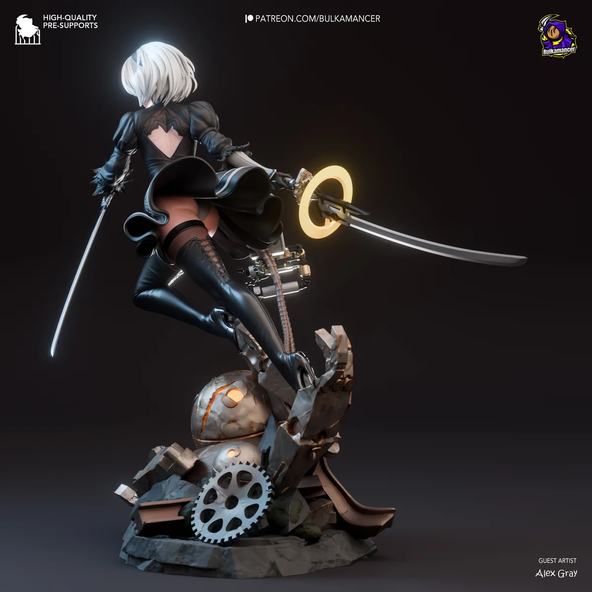 2B | Fan Art | 3D Printed Resin Model Garage Kit | *Un-Painted* | Bulkamancer 5