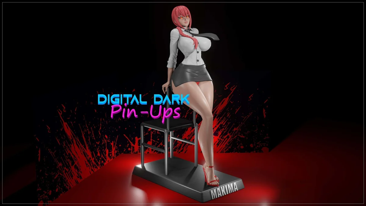 Makima | Fan Art | 3D Printed Resin Model Garage Kit | *Un-Painted* | Digital Dark