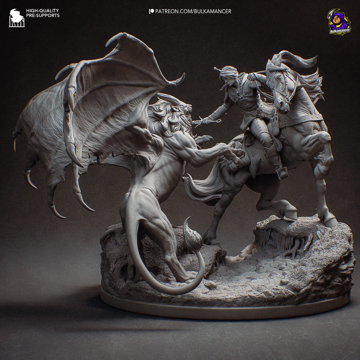 Ciri vs Manticore | Fan Art | 3D Printed Resin Model Garage Kit | *Un-Painted* | Bulkamancer 9
