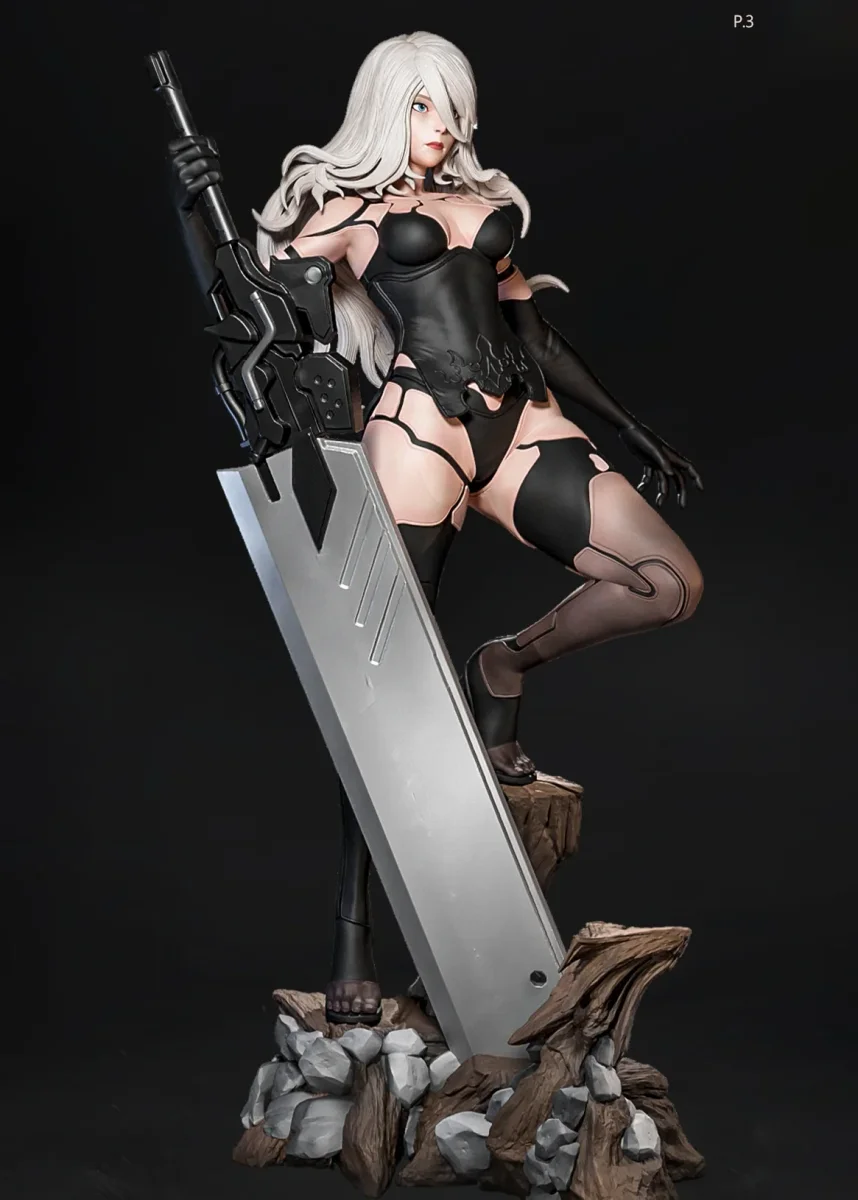A2 (3 Poses) | Fan Art | 3D Printed Resin Model Garage Kit | *Un-Painted* | ES Monster 6