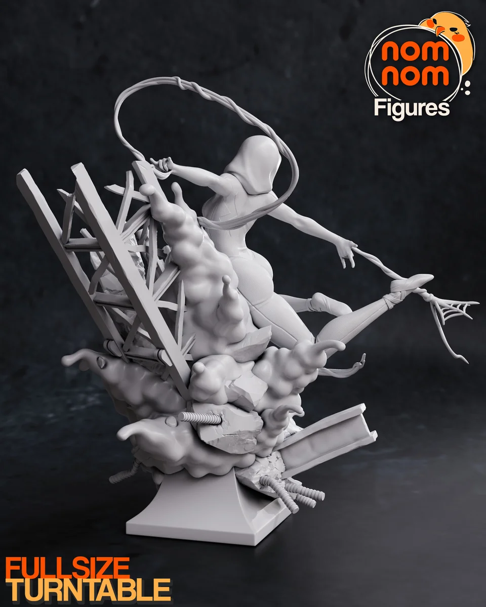 Spider Gwen | Fan Art | 3D Printed Resin Model Garage Kit | *Un-Painted* | Nomnom 7