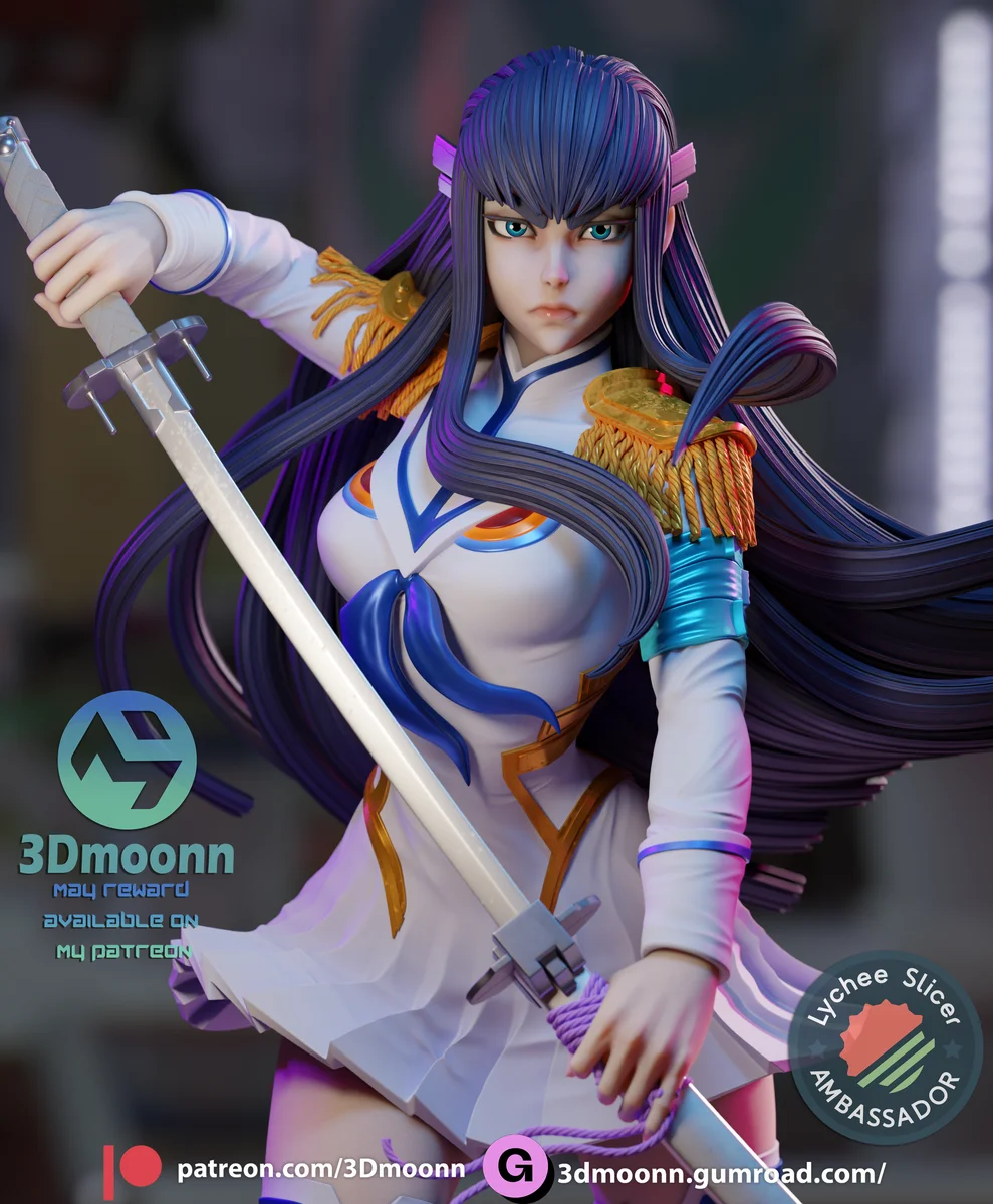 Satsuki | Fan Art | 3D Printed Resin Model Garage Kit | *Un-Painted* | 3DMoonn