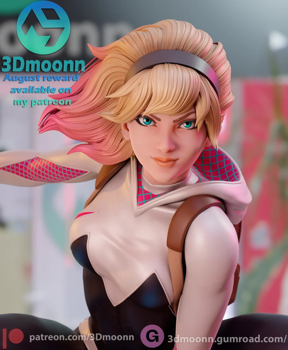 Spider Gwen | Fan Art | 3D Printed Resin Model Garage Kit | *Un-Painted* | 3DMoonn 4