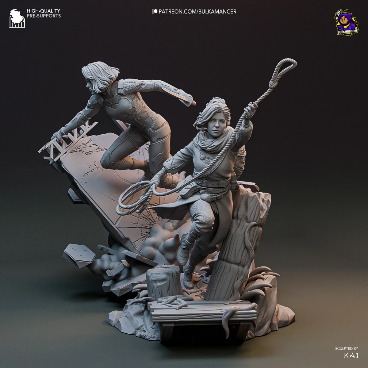 Mio & Zoe | Fan Art | 3D Printed Resin Model Garage Kit | *Un-Painted* | Bulkamancer 6