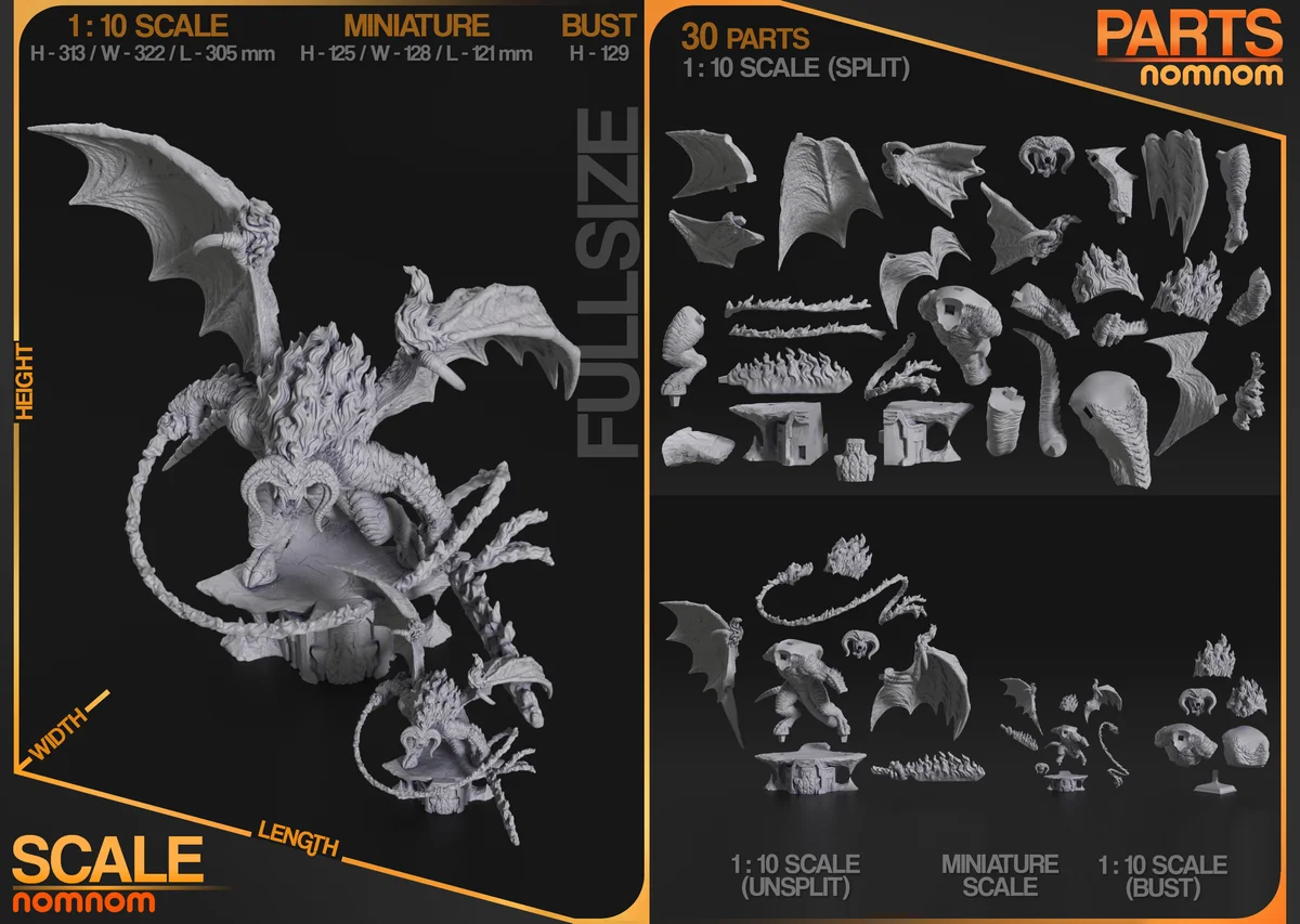 Balrog | Fan Art | 3D Printed Resin Model Garage Kit | *Un-Painted* | Nomnom 3