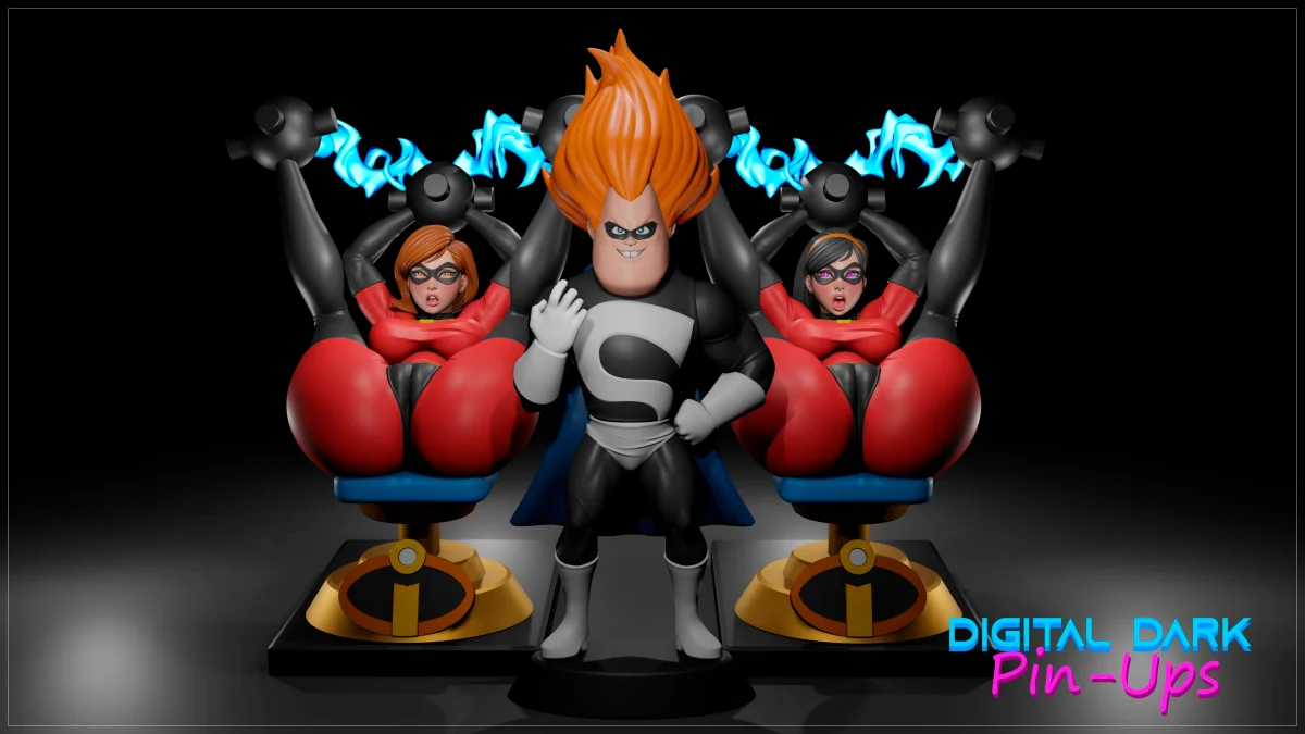 Elastigirl & Invisible Girl | Fan Art | 3D Printed Resin Model Garage Kit | *Un-Painted* | Digital Dark