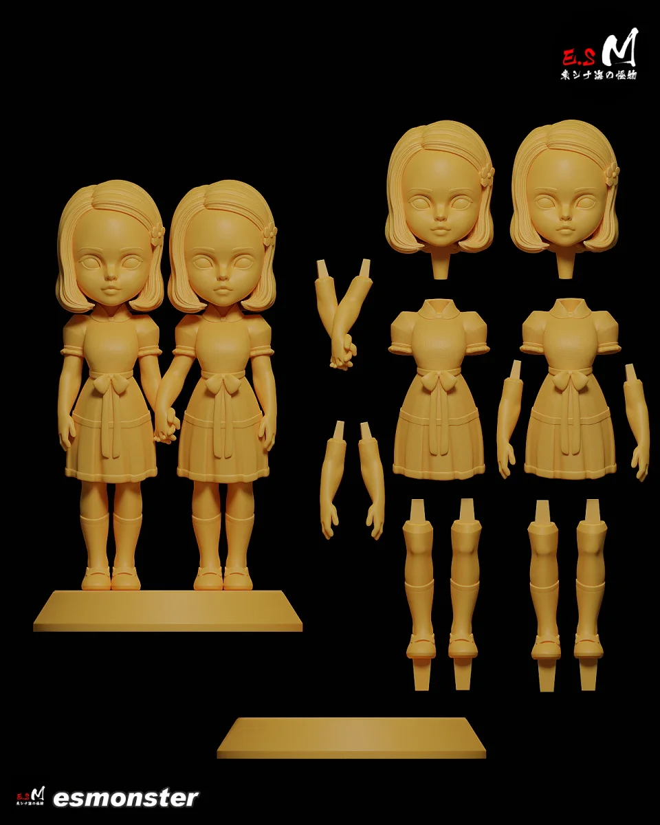 Shining Sisters | Fan Art | 3D Printed Resin Model Garage Kit | *Un-Painted* | ES Monster 6