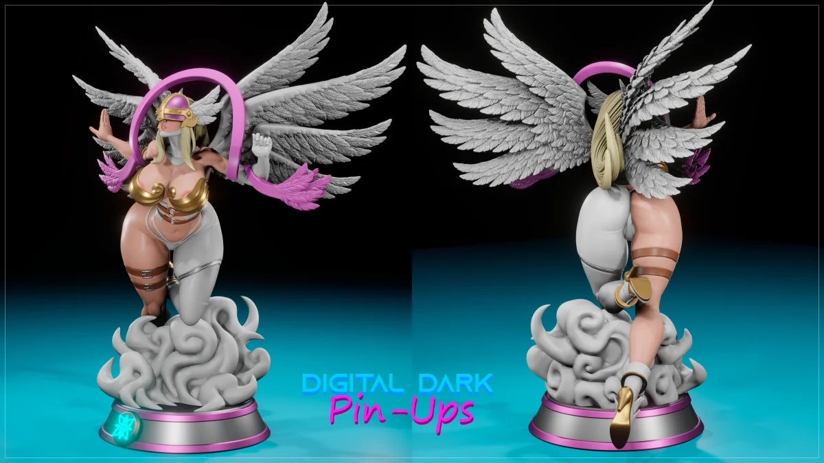 Angewomon | Fan Art | 3D Printed Resin Model Garage Kit | *Un-Painted* | Digital Dark 3